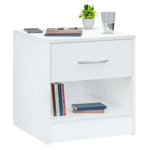 Comodino bianco 39x28x41cm con cassetto