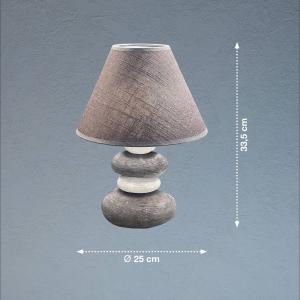 FH Lighting Lampada da tavolo Bella alta 33,5cm, grigio/bia…