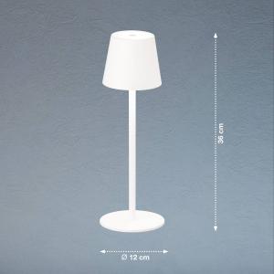 FH Lighting Lampada LED tavolo Tropea con accu, bianco sabb…