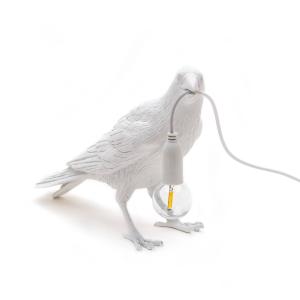 SELETTI Lampada LED da tavolo Bird Lamp, attesa, bianco
