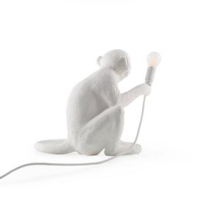 SELETTI Lampada LED da terrazza Monkey Lamp bianco seduta