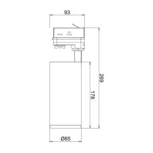 Deko-Light Faretto LED Lucea binario trifase 15W nero