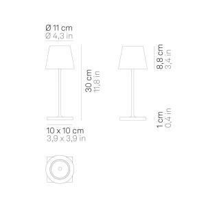 Zafferano Poldina mini lampada accu interni rame