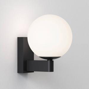 Astro Sagara applique in nero con paralume sferico