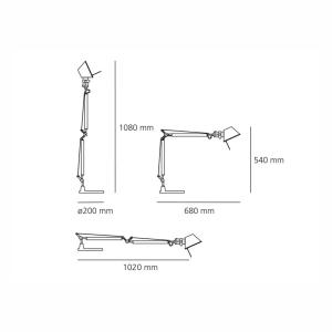 Artemide Tolomeo Mini da tavolo alu base 2.700K