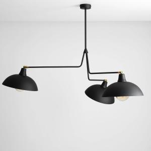 ALDEX Lampada a sospensione 1036, 3 luci, nero-oro