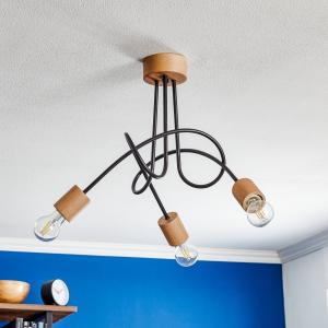 Alfa Plafoniera Tarnow 3 luci, legno