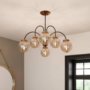 Alfa Plafoniera Belize, 6 luci, oro