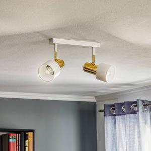 Argon Faretto da soffitto Destin, 2 luci verde/ottone