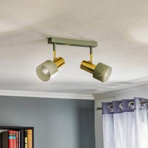 Argon Faretto da soffitto Destin, 2 luci, bianco/ottone