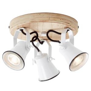 Brilliant Faretto da soffitto Seed, 3 paralumi bianchi