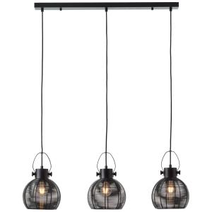 Brilliant Lampada a sospensione Sambo, Balken, 3 luci nero