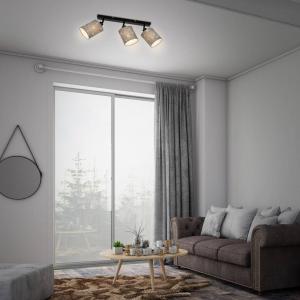 Briloner Faretto da soffitto Stofa, stelle, grigio, 3 luci