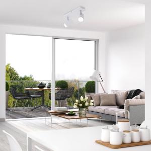 Briloner Plafoniera 2857-026, orientabile, 2 luci, bianco