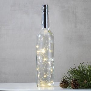 Catena luminosa bottiglia Dew Drops 75cm, argento