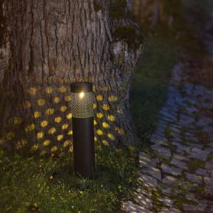 STAR TRADING Lampada LED solare Blace in nero, alta 39 cm