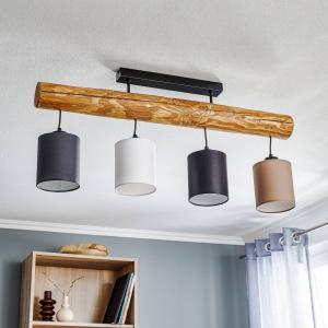 BRITOP Plafoniera Furesta marron/nero/bianco/antrac 4luci
