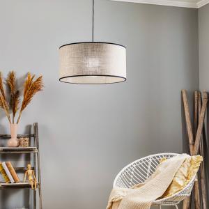 BRITOP Lampada sospensione Tubo, noce, nero/beige, 1 luce