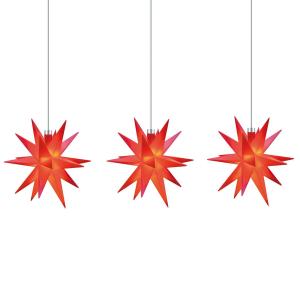 STERNTALER Ghirlanda luminosa stelle interni, 3 luci, rossa