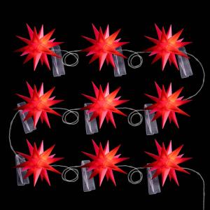 STERNTALER Catena luminosa LED stelline esterni 9 luci rosso