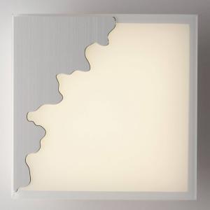 Eco-Light Applique Chic, angolare, argento/satinato, 25x25cm
