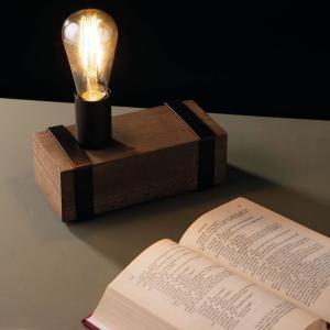 Eco-Light Lampada da tavolo Texas di legno anticato, 1 luce
