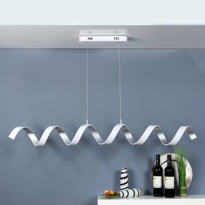 Eco-Light Sospensione LED Helix bianco-argento, lunga 125 cm