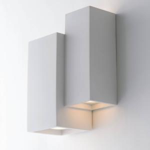Eco-Light Applique Foster in gesso due quadrati, bianco