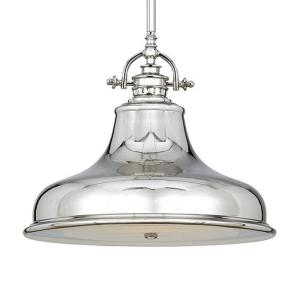 QUOIZEL Lampada sospensione Emery 1 luce argento Ø 34,3 cm