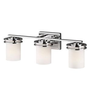 KICHLER Applique LED Hendrik IP44 cromo/vetro, 3 luci