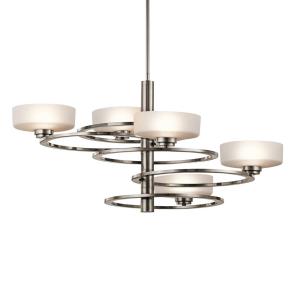 KICHLER Sospensione LED Aleeka 5 luci, altezza 43,8 cm