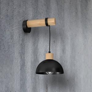 Eko-Light Applique Arik nera di metallo e legno