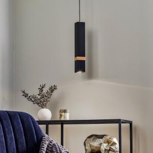 Eko-Light Lampada a sospensione Vidar, nero con legno 1 luci