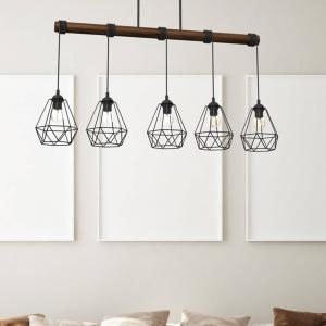 Eko-Light Lampada a sospensione Acero a gabbia, 5 luci