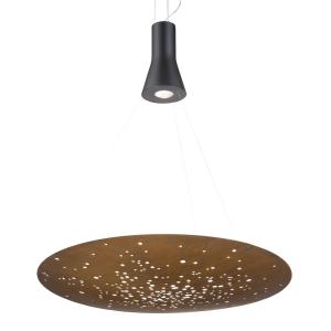 Fabbian Lens sospensione LED Ø 90 cm ruggine