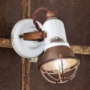 Ferroluce Applique C1675/1 con cesto, 1 luce, bianca