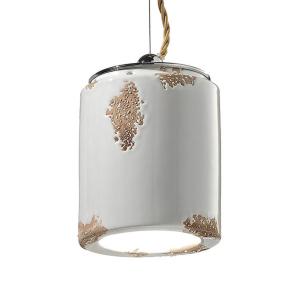 Ferroluce Lampada sospensione vintage C984 bianca
