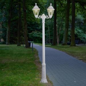 Fumagalli Lampione LED Artu Rut a 2 luci E27 bianco