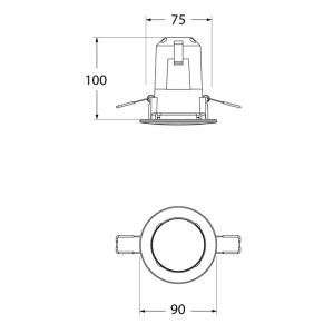 Fumagalli Downlight LED Teresa 90, GU10, CCT, 6W, nero