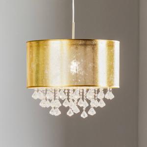 Globo Lampada sospensione Amy cristalli di plastica, oro