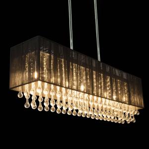 Globo Lampada LED sospensione Bagana metallo vetro seta