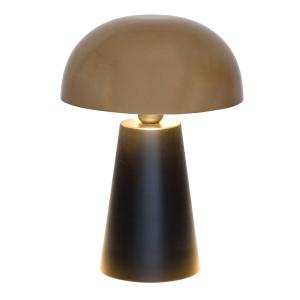 Holländer Lampada da tavolo Fungo, luce in basso, nero/oro