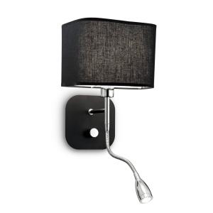 Ideallux Applique Holiday braccio flex luce lettura, nero