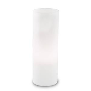 Ideallux Lampada da tavolo Edo di vetro bianco, alta 35 cm