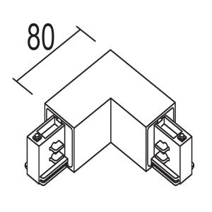 Ivela giunto 90° terra interno LKM quadro, argento