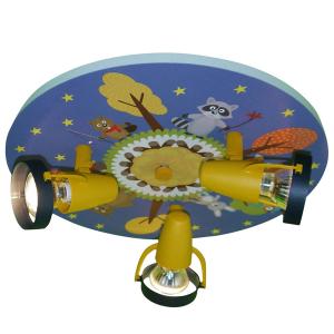 Niermann Standby Plafoniera Animali del bosco con 3 faretti