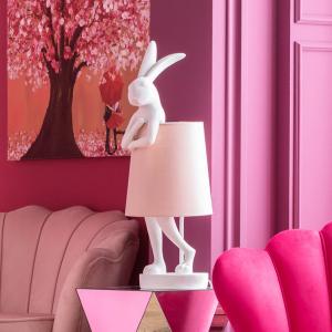 KAREN Animal Rabbit lampada da tavolo bianco/rosa