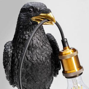 KARE Animal Sitting Crow lampada da tavolo in nero