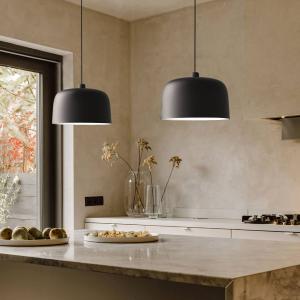 Luceplan Zile a sospensione nero satinato, Ø 40 cm