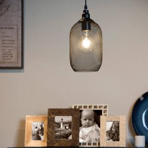 Lucide Lampada a sospensione a gabbia nera Mesh